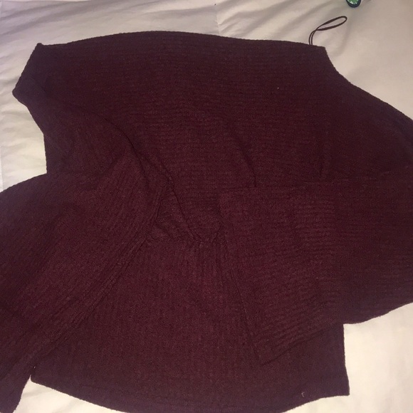 Burgundy We The Free Crazy On You off-the-shoulder top - Picture 4 of 5